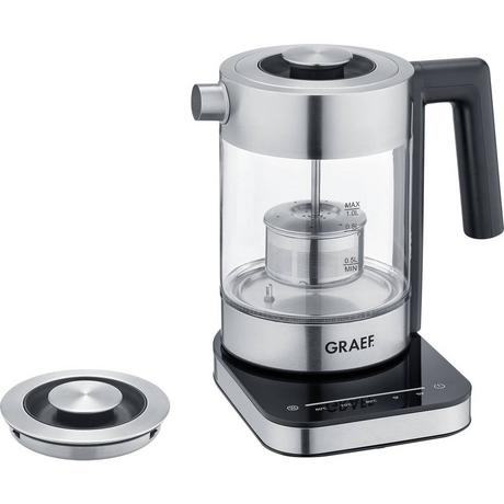 Graef Graef WK350 bollitore elettrico 1 L 2000 W Nero, Acciaio inox, Trasparente  