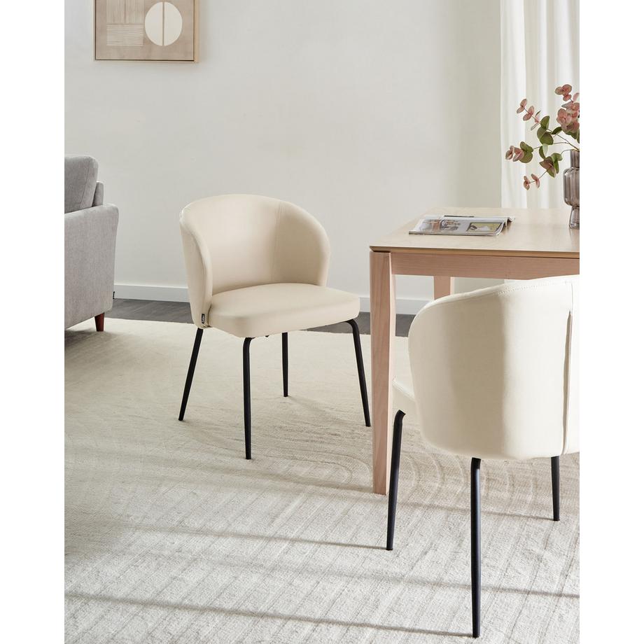 Beliani Lot de 2 chaises de salle à manger en Cuir PU Minimaliste ZANA  