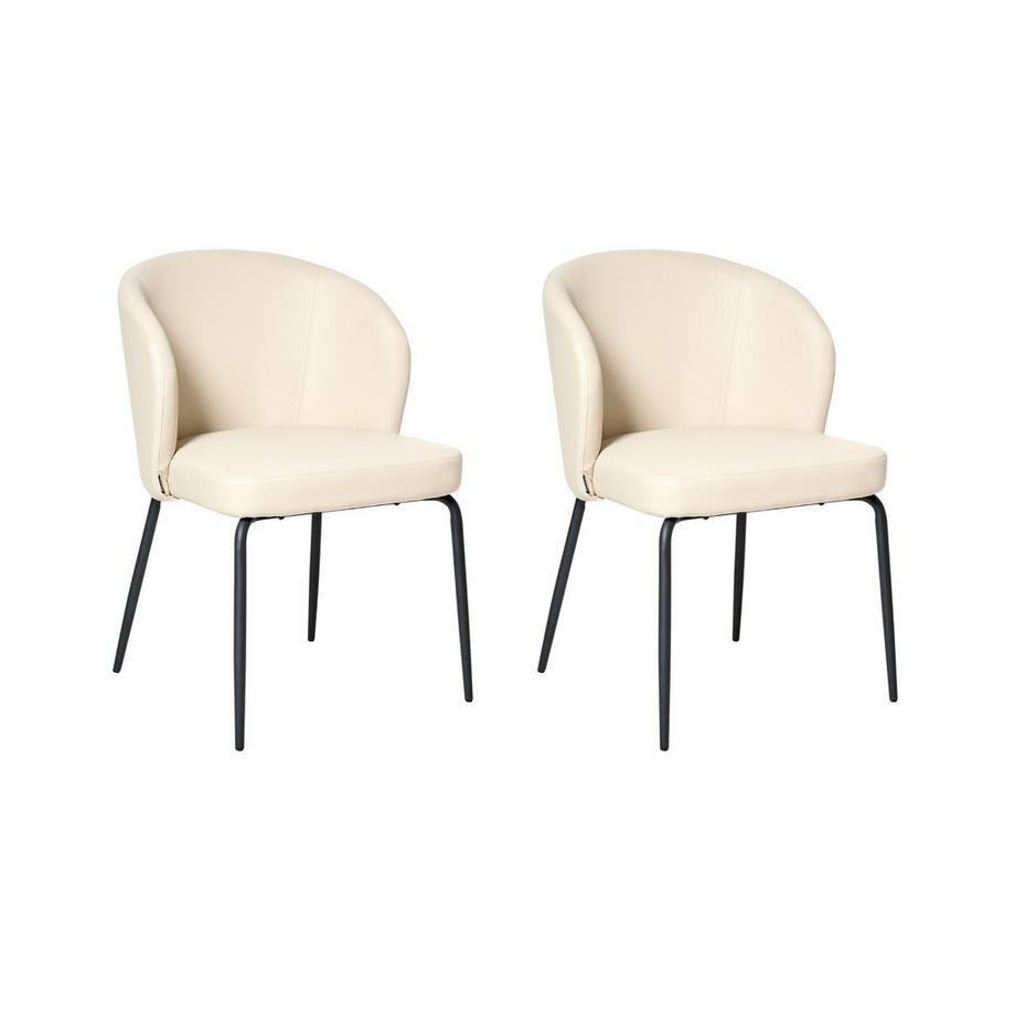 Lot de 2 chaises de salle à manger en Cuir PU Minimaliste ZANA