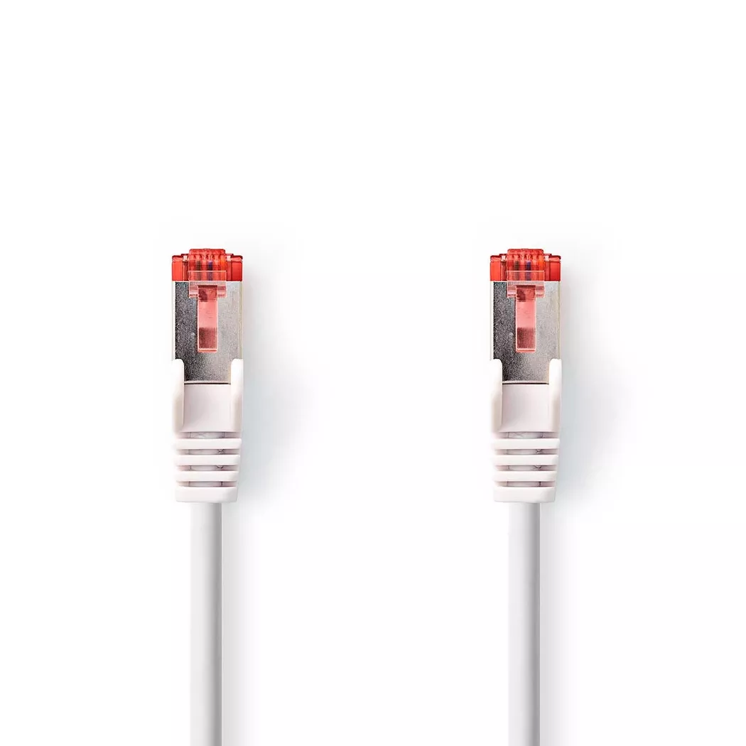 Nedis – CAT6-Netzwerkkabel | RJ45-Stecker S/FTP 0,25m Rund LSZH Weiß Etikett, One Size