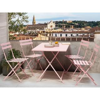Beliani Ensemble de salle à manger de jardin pour 4 personnes en Acier Moderne FIORI  
