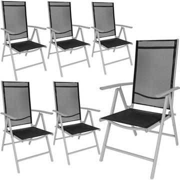 6 sedie da giardino in alluminio pieghevoli