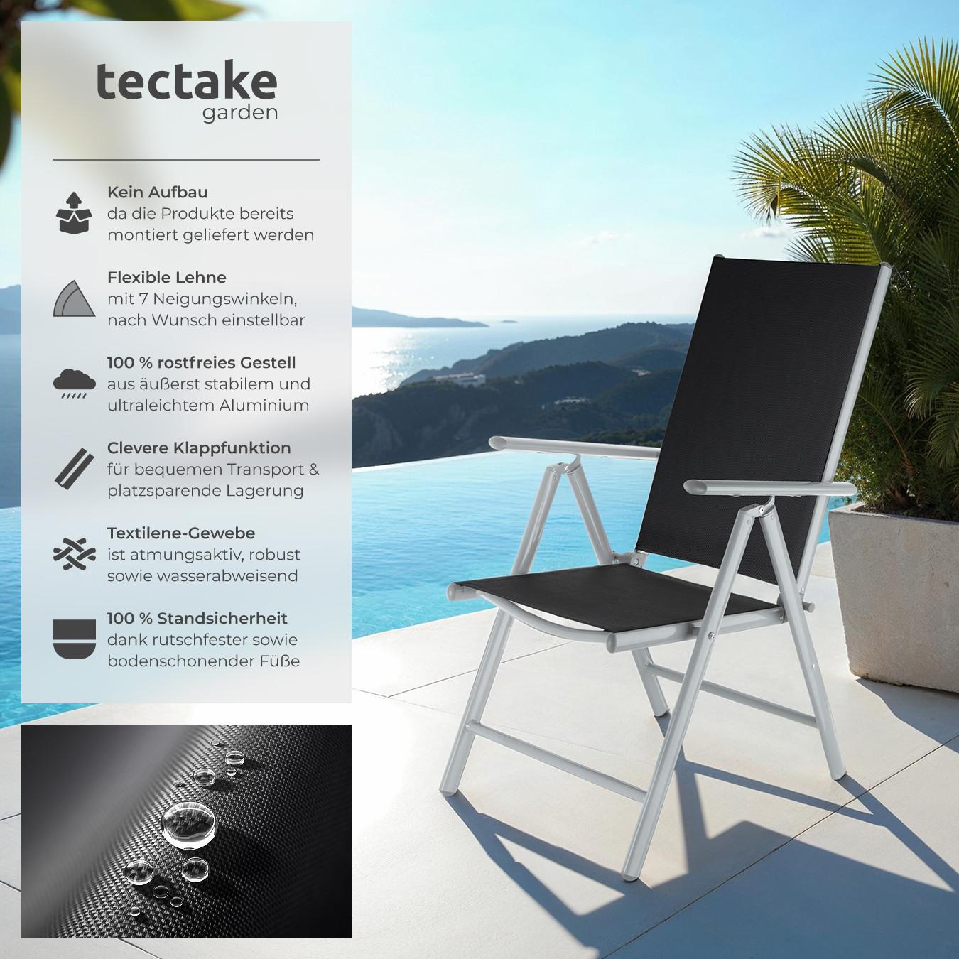Tectake 6 Aluminium Gartenstühle  