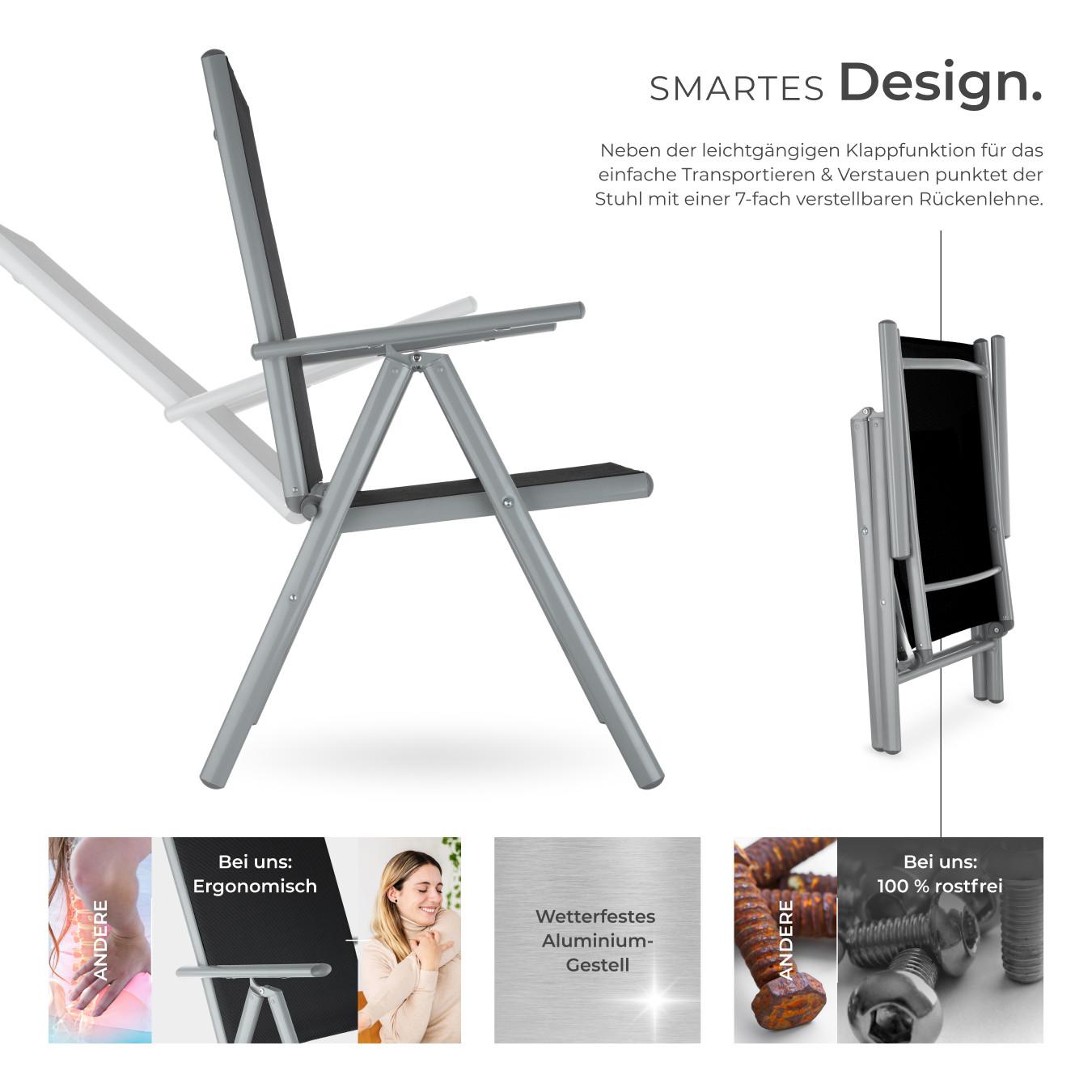 Tectake 6 Aluminium Gartenstühle  