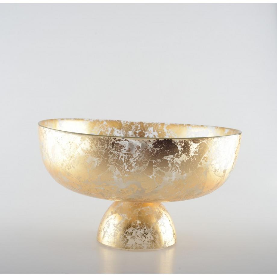 Aulica  GOLDENE SCHALE AUF FUß 27X27X9CM 