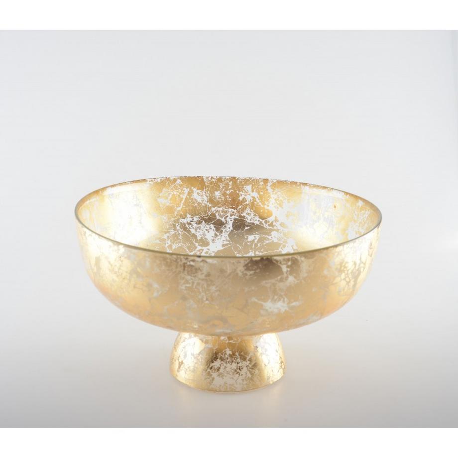 Aulica  GOLDENE SCHALE AUF FUß 27X27X9CM 