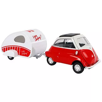 Traffic BMW Isetta mit Wohnwagen Rot