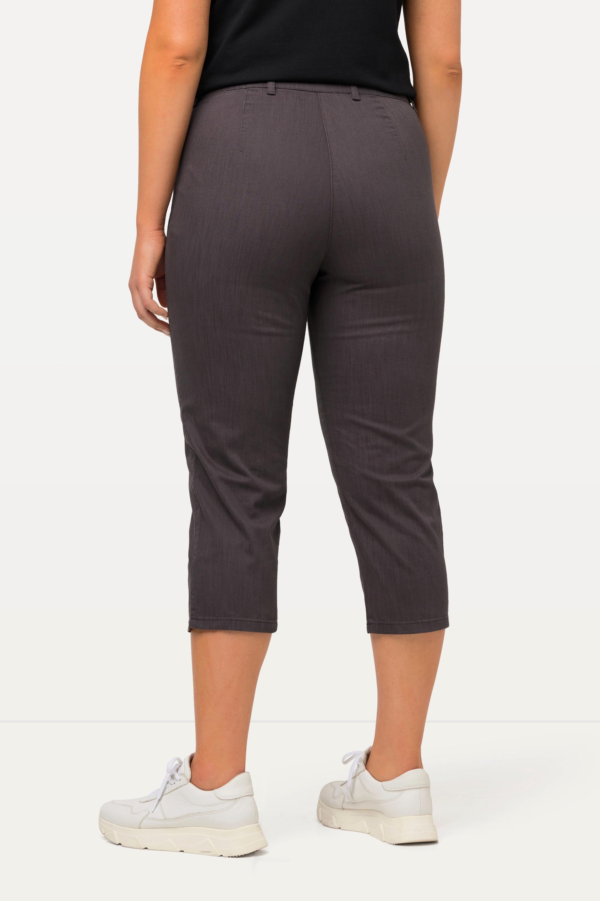 Ulla Popken  Pantalon Mony, longueur au mollet. Poches zippées et tissu stretch 