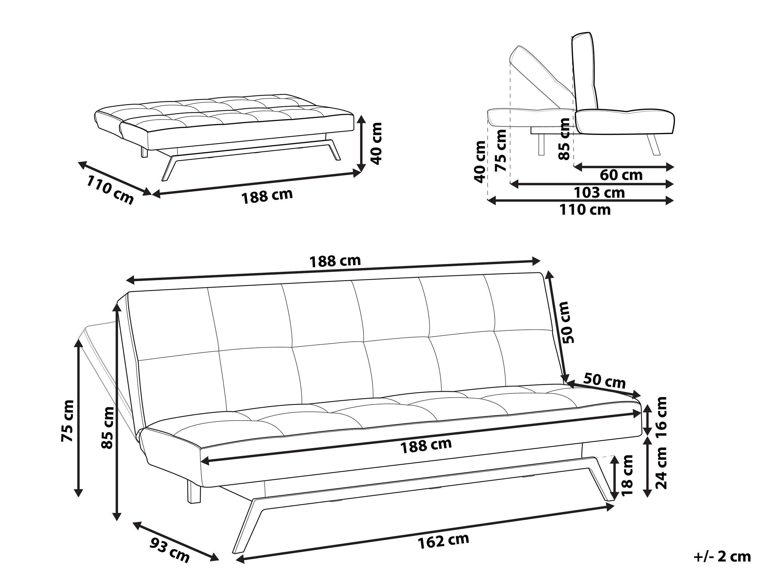 Beliani Schlafsofa aus Polyester Retro LEEDS  