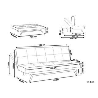 Beliani Schlafsofa aus Polyester Retro LEEDS  