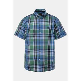 JP1880  Camicia a quadri dal taglio comodo con maniche lunghe e colletto button-down, fino alla tg. 8XL 