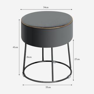 Northix Runder Sitzhocker Fußhocker aus Samt mit Metallbeinen Schminkhocker  