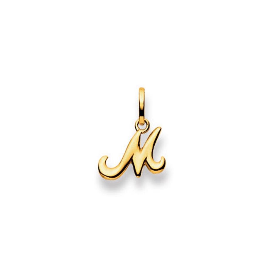 Pendentif lettre M or jaune 750, 15 x 11mm