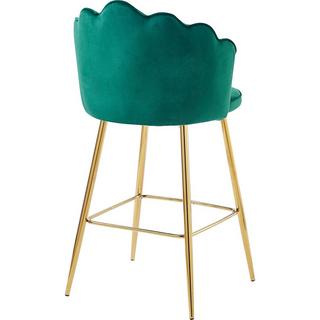 mutoni Tabouret de bar velours vert (lot de 2)  