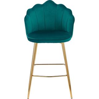 mutoni Tabouret de bar velours vert (lot de 2)  