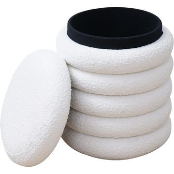 Sgabello tessuto Blestox Bouclé bianco 38