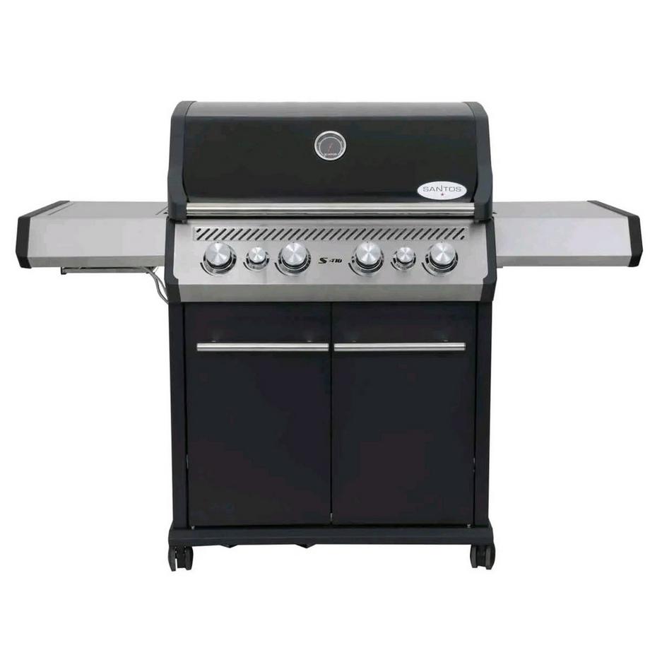 Santos  S-418 - Gasgrill, mit, 30 mbar für PT, ES, NL, BE, FR, Schwarz 