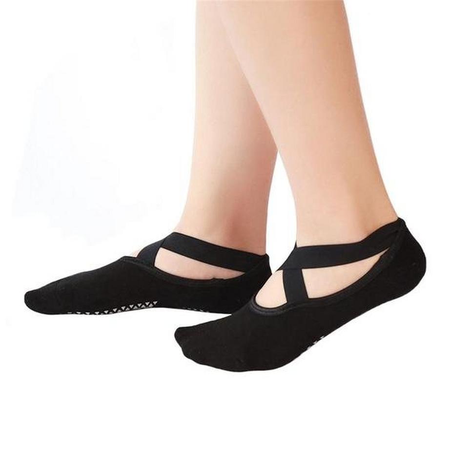 B2X Chaussettes de Yoga Modèle Cheville Noir  