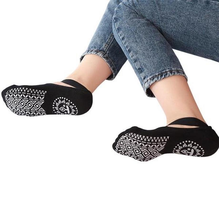 B2X Chaussettes de Yoga Modèle Cheville Noir  