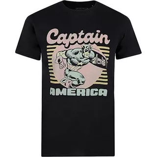 CAPTAIN AMERICA Tshirt 70'S  Noir