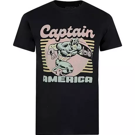 CAPTAIN AMERICA Tshirt 70'S  Noir