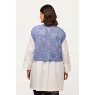 Ulla Popken Débardeur en maille court col rond sans manches  