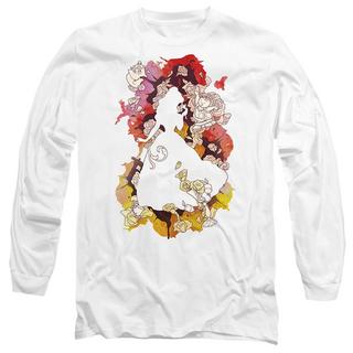 Beauty And The Beast T-shirt a maniche lunghe con stampa silhouette principessa  