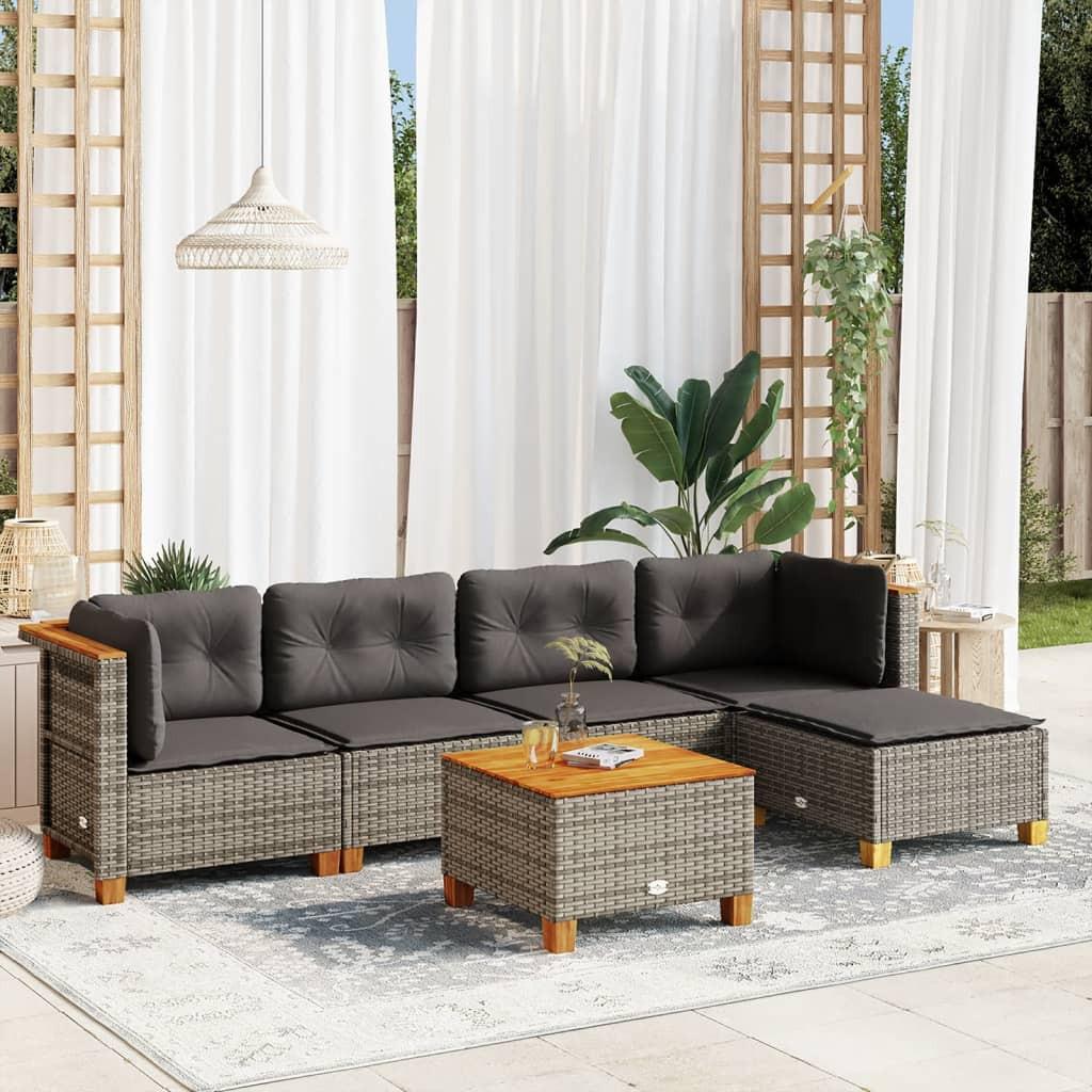 VidaXL set divano da giardino Polirattan  