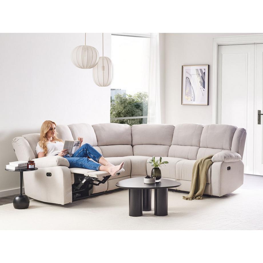 Beliani Ecksofa aus Stoff Modern ROKKE  