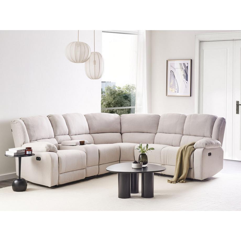 Beliani Ecksofa aus Stoff Modern ROKKE  
