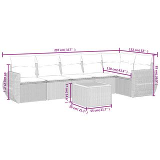 VidaXL Ensemble de canapés de jardin rotin synthétique  