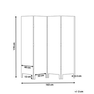 Beliani Divisorio per ambienti a 4 pannelli en Legno di Paulownia Classico AVENES  