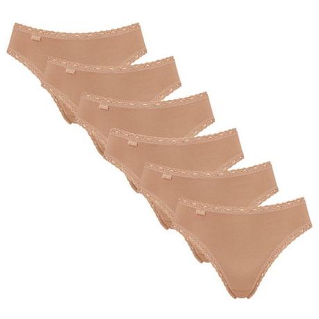 sloggi 24/7 Cotton Lace Slip Tai Confezione da 6  