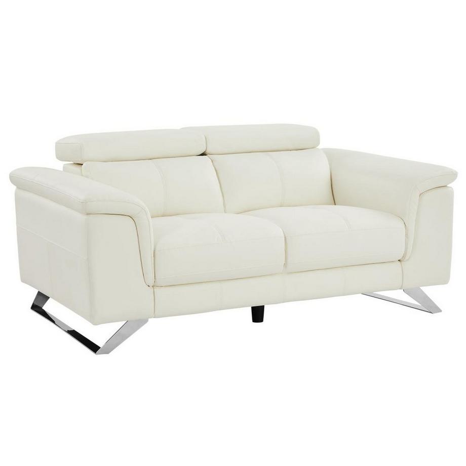 Sofa 2-Sitzer - Rindsleder - Weiß - BREYT II