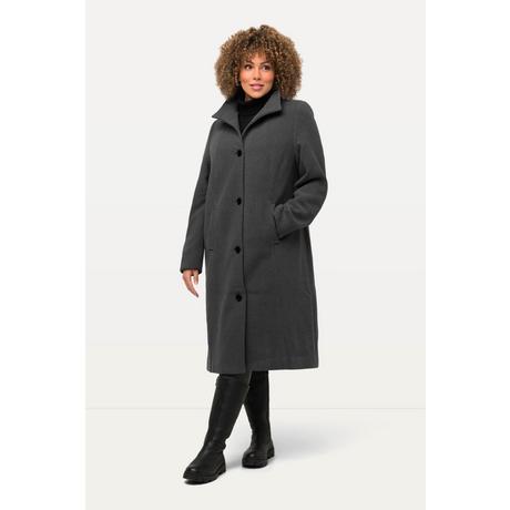 Ulla Popken  Manteau en laine à col montant et doublure intégrale 