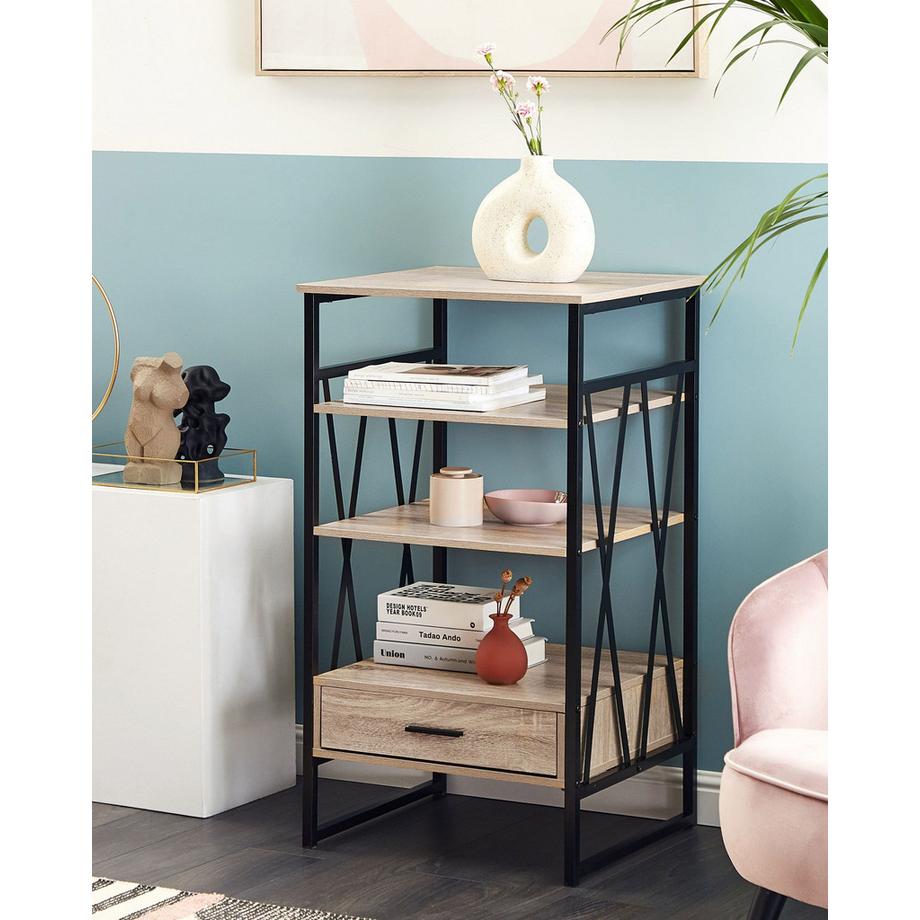 Beliani Regal mit 3 Ebenen aus Faserplatte Industriell KEENE  