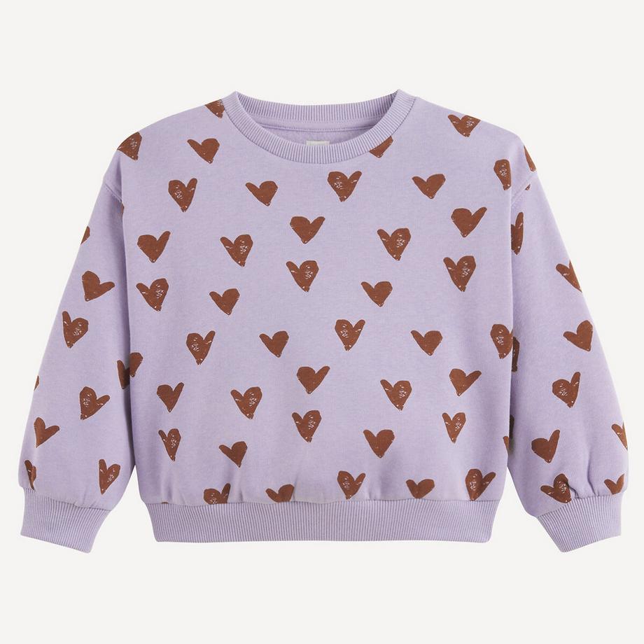 Sweatshirt mit Herzchen-Print aus Molton