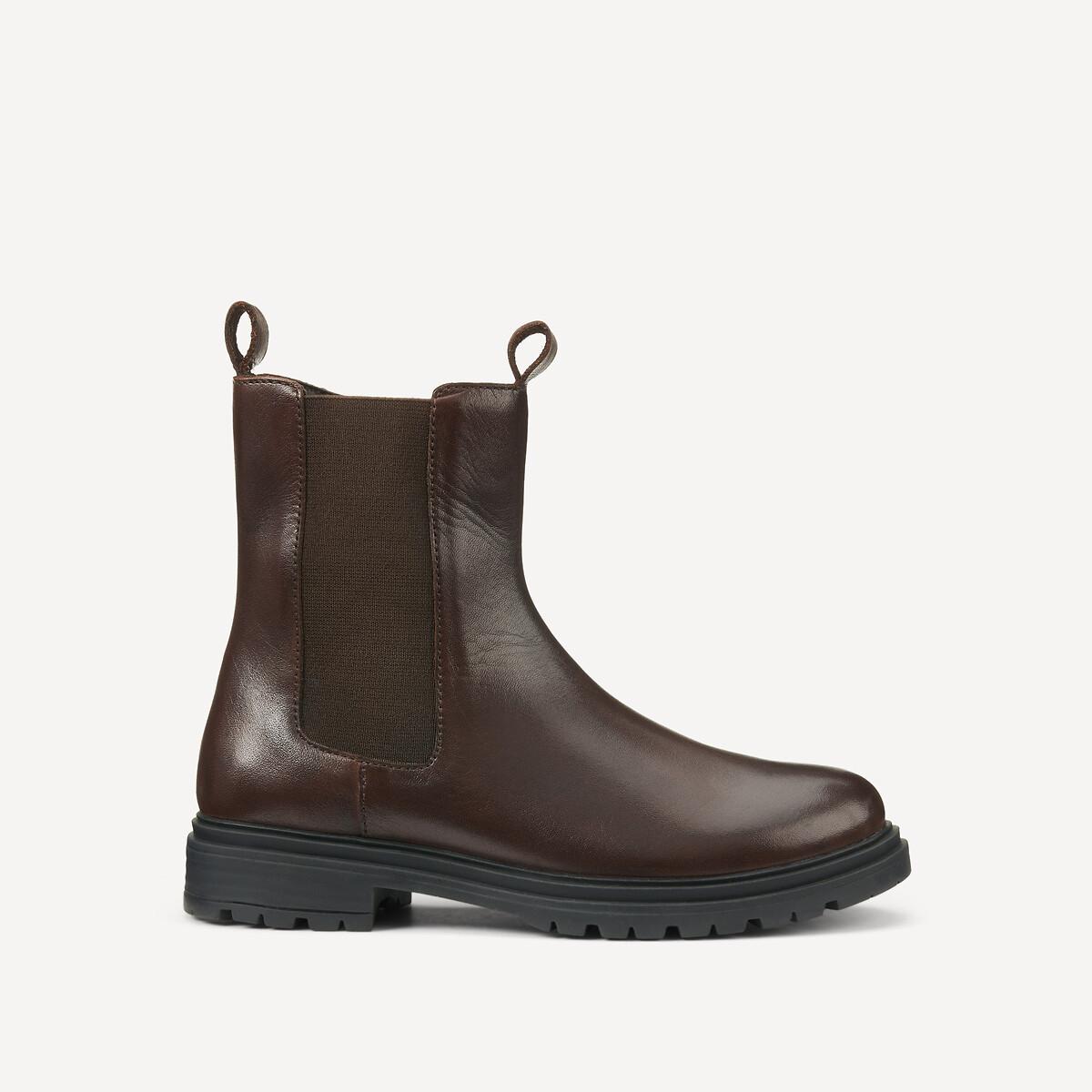 La Redoute Collections  Bottines montantes en cuir zippées 