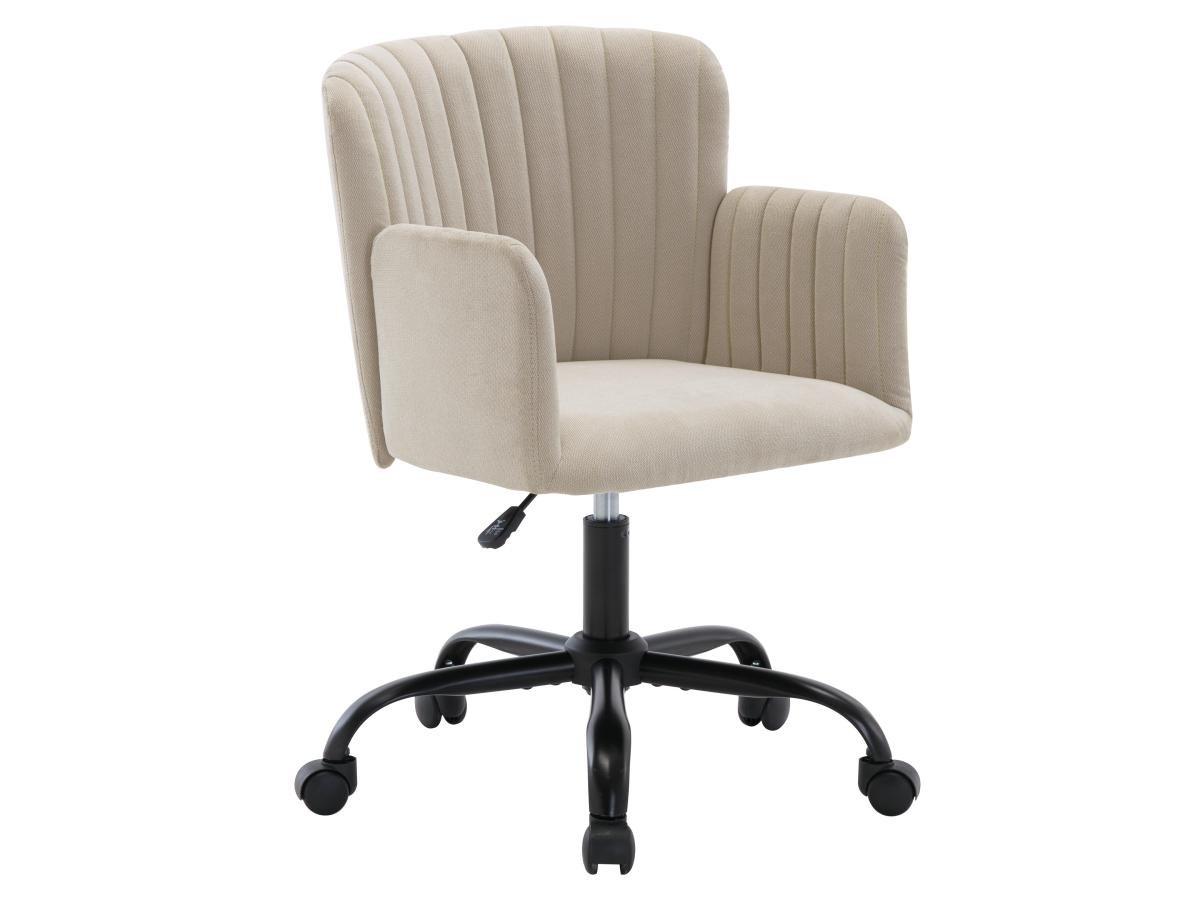Vente-unique Chaise de bureau - Tissu - Beige - Hauteur réglable - TOARA  
