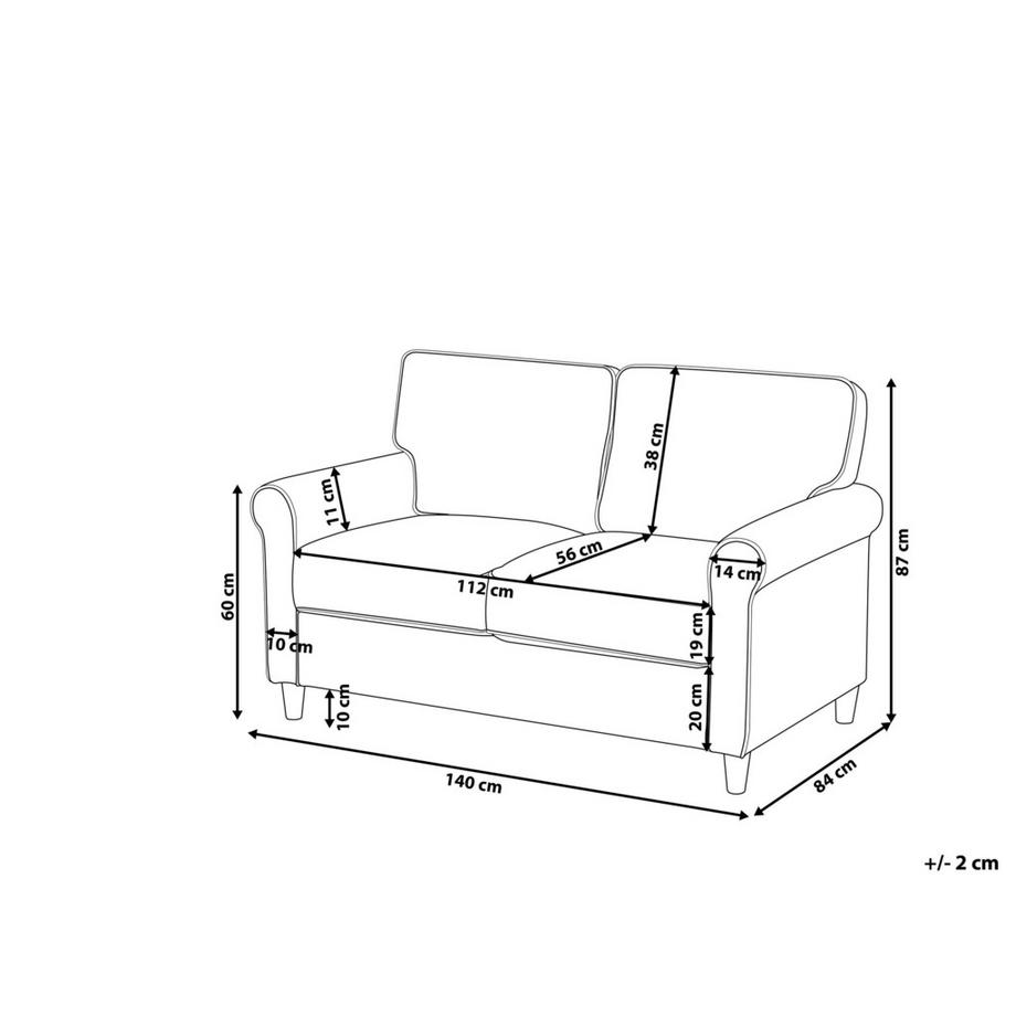 Beliani Canapé 2 places en Velours côtelé Rétro RONNEBY  