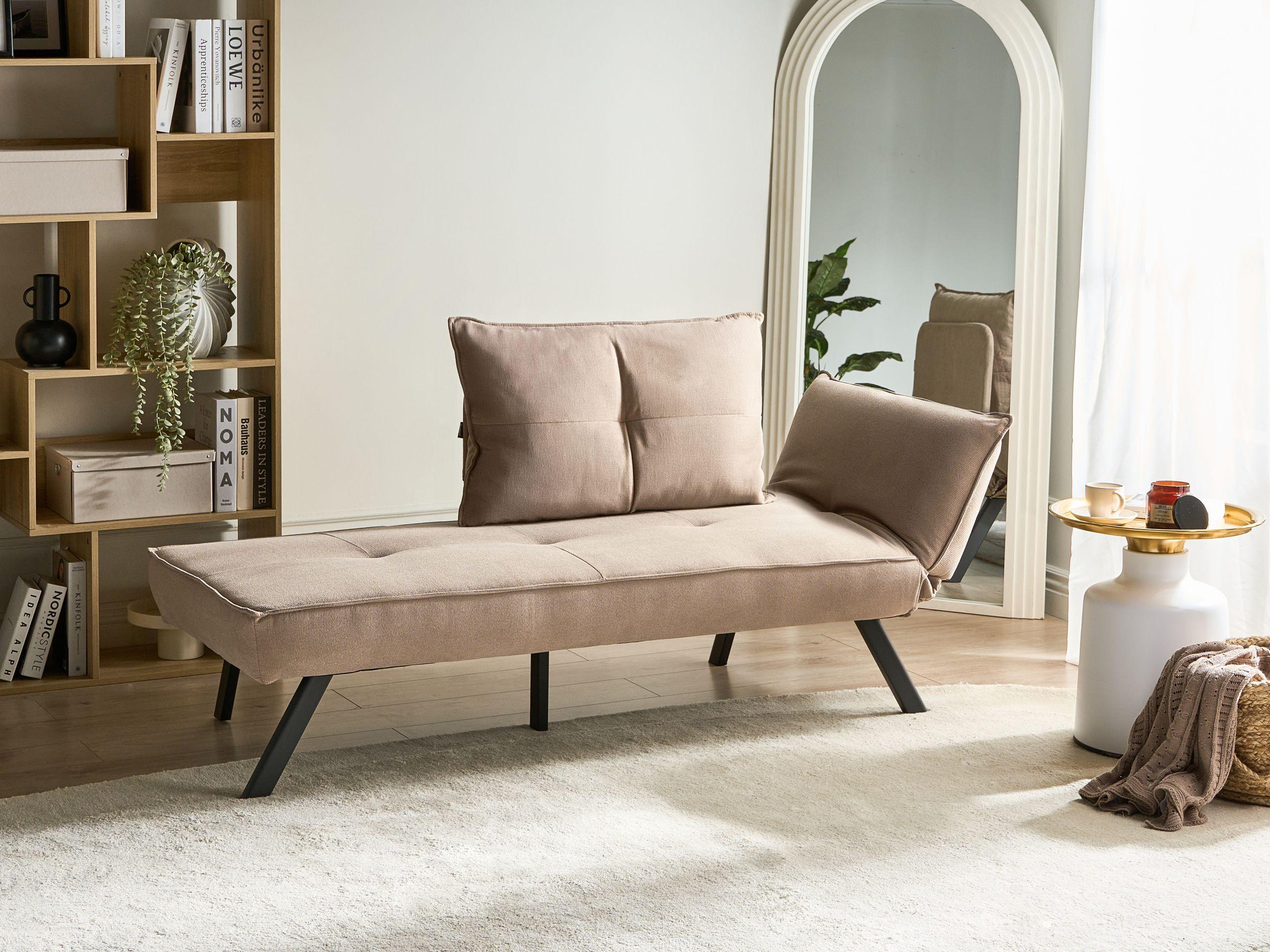 Beliani Rechtsseitige Chaiselounge aus Stoff Modern ROCAMADOUR  