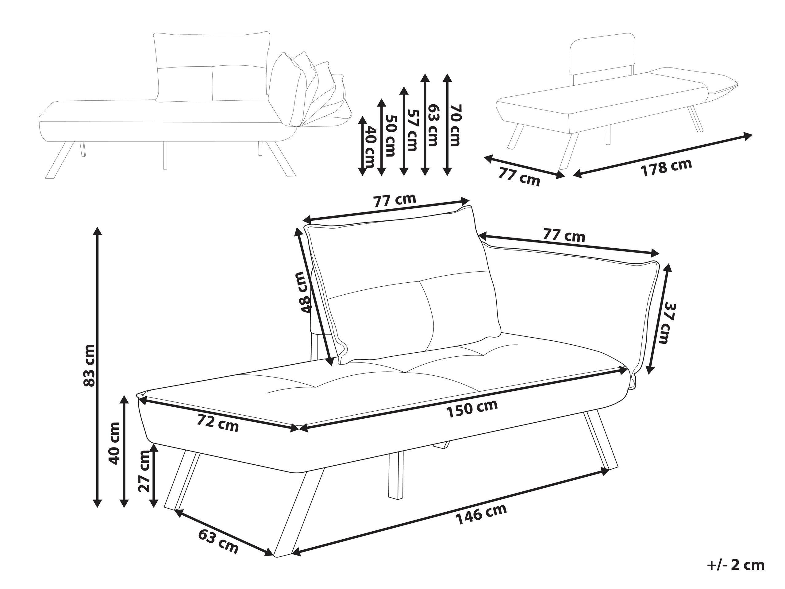 Beliani Rechtsseitige Chaiselounge aus Stoff Modern ROCAMADOUR  