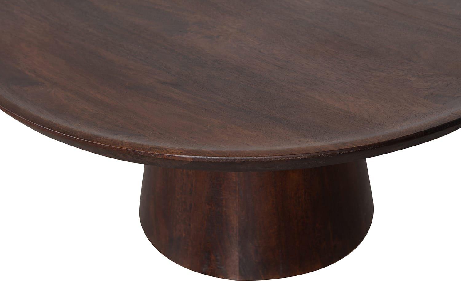 mutoni Table basse Coffee A Gogo bois de manguier noyer 90x90  