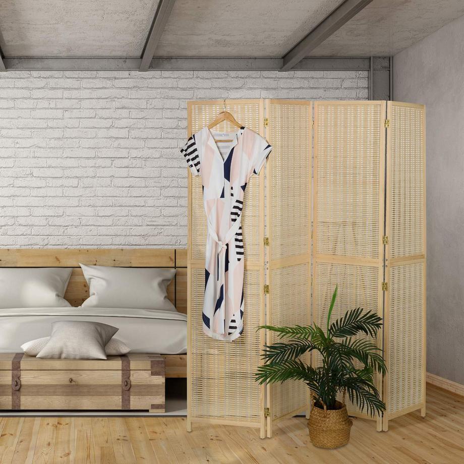 B2X Paravento in bambù a 4 parti  