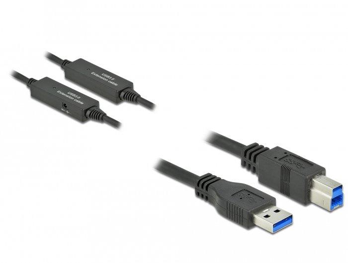 DeLock  85380 cavo USB 10 m USB 3.2 Gen 1 (3.1 Gen 1) USB A USB B Nero 