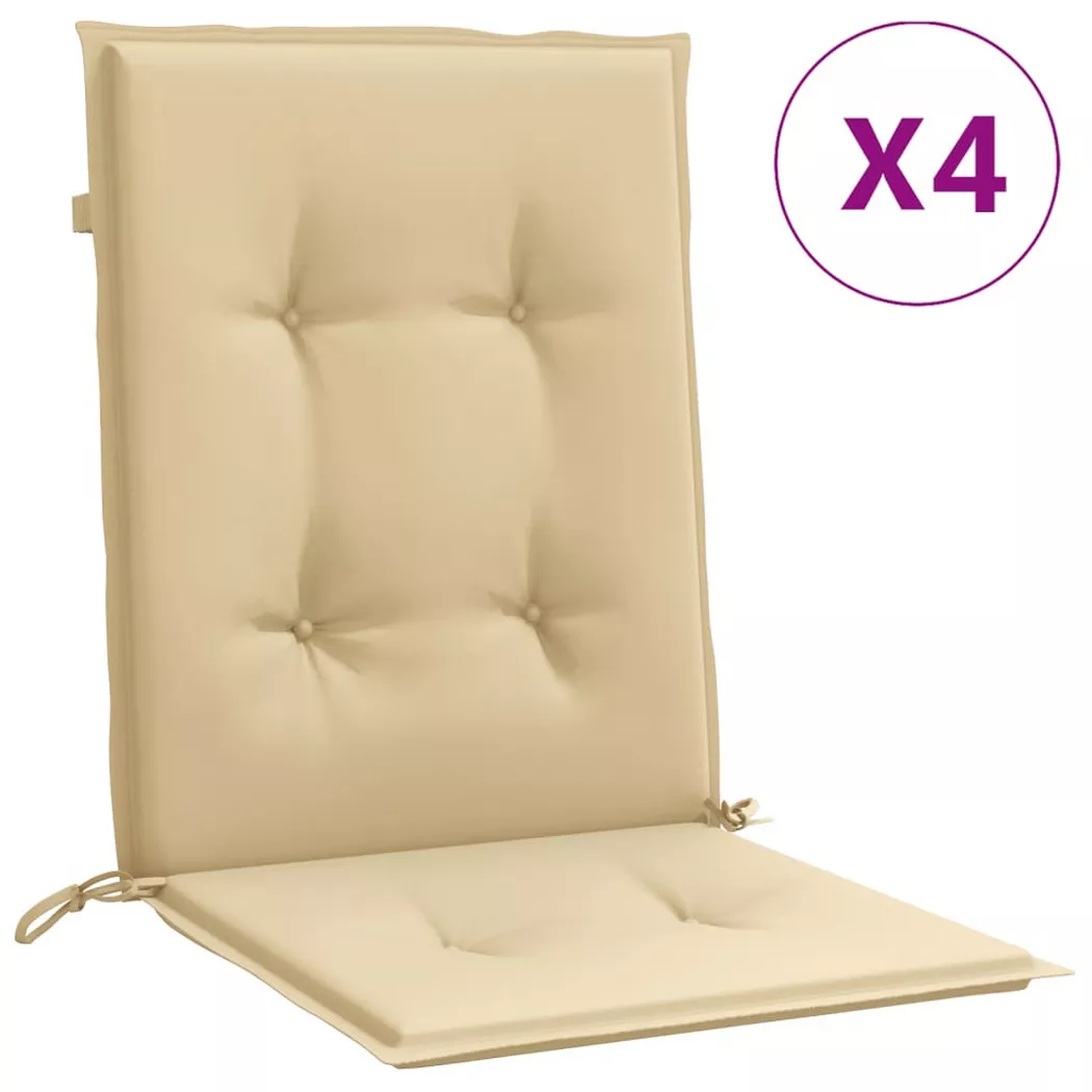 VidaXL - Coussin de chaise à dossier bas tissu, One Size, Beige