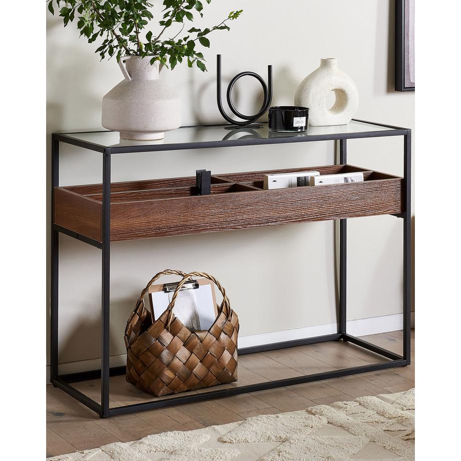 Beliani Tavolino consolle en Vetro temperato Moderno WACO  