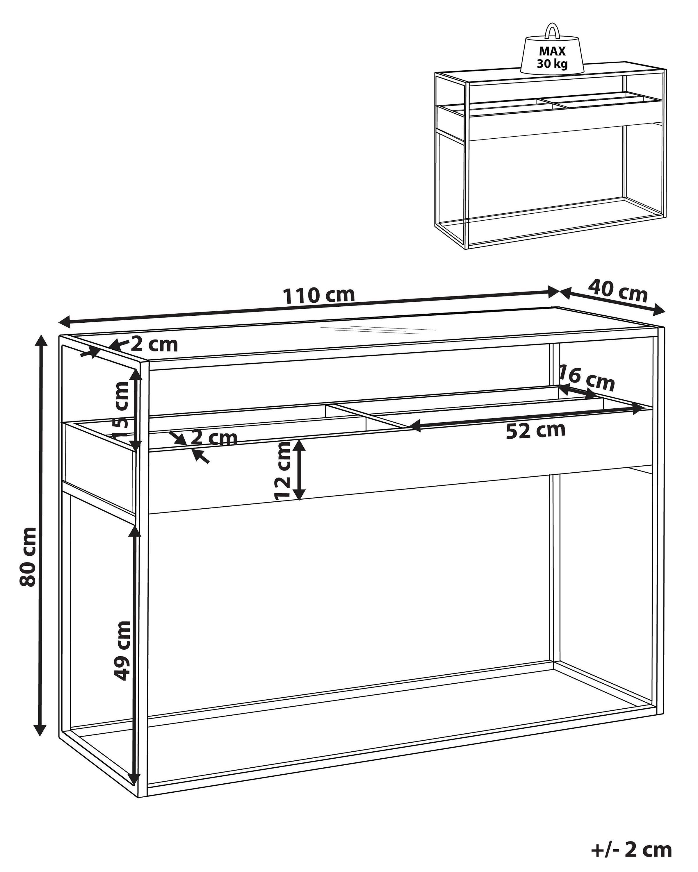 Beliani Console en Verre de sécurité Moderne WACO  