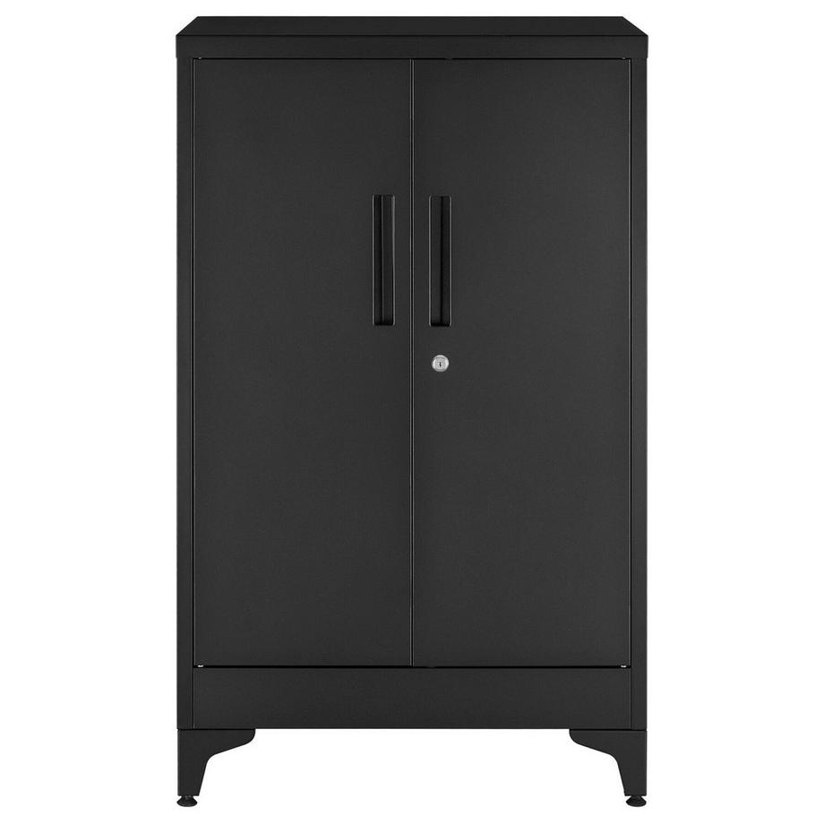 Tectake Armoire à dossiers Blake, étagères réglables, pieds ajustables, verrouillable, rangement sécurisé  