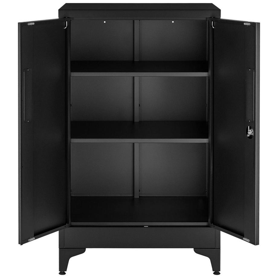 Tectake Armoire à dossiers Blake, étagères réglables, pieds ajustables, verrouillable, rangement sécurisé  